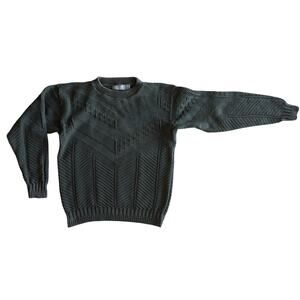 Christopher Hayes VTG M Olive Green 100% Cotton Knit Sweater Made in USA
